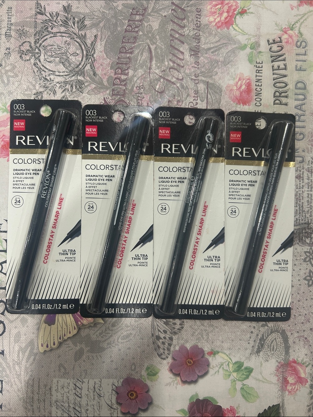 LOT OF 4 Revlon ColorStay Liquid Eye Pen 003 Blackest black